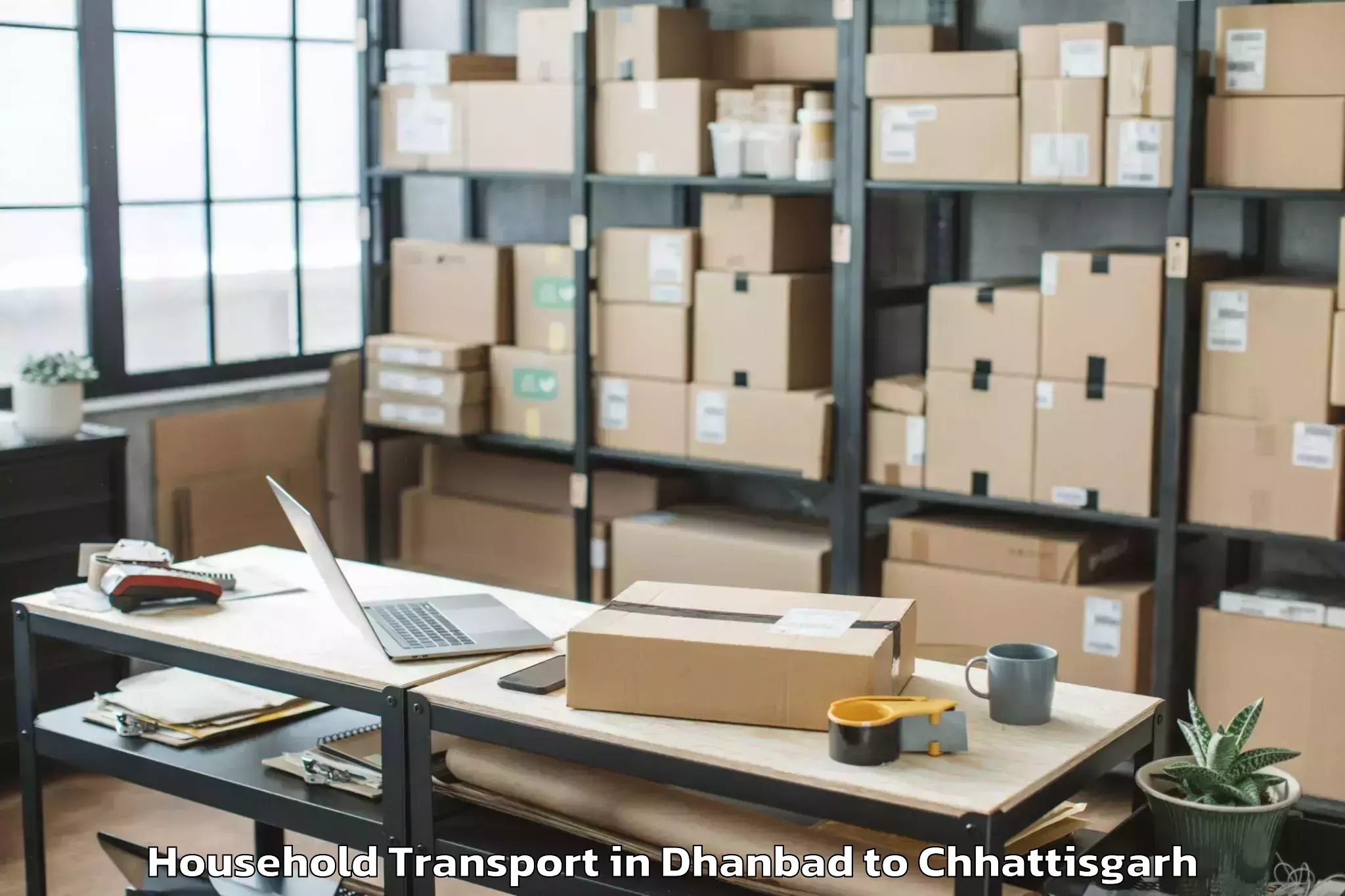 Book Dhanbad to Durg Household Transport Online